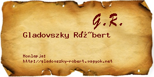 Gladovszky Róbert névjegykártya